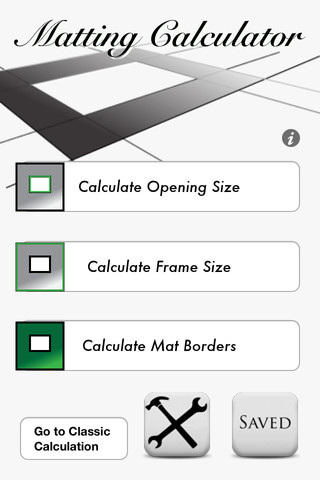 Matting Calculator App Screenshot